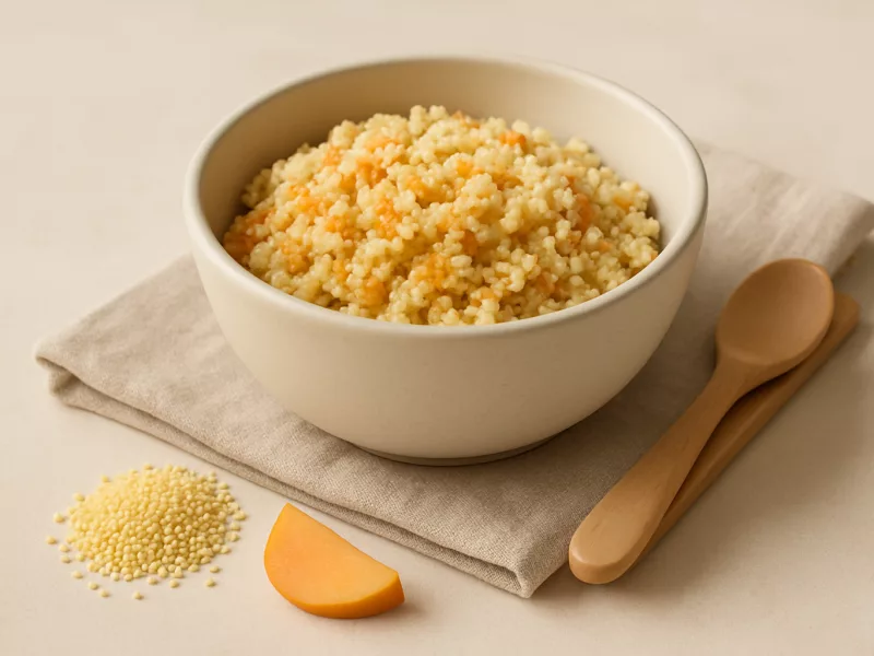 Verse couscous, heel en klaargemaakt voor een baby