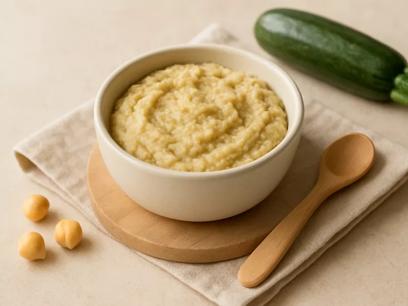 Kom zachte kikkererwtenhummus voor baby, geschikt vanaf 8 maanden