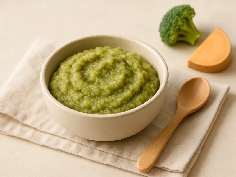 Kom broccolipuree baby 6 maanden, geschikt vanaf 6 maanden