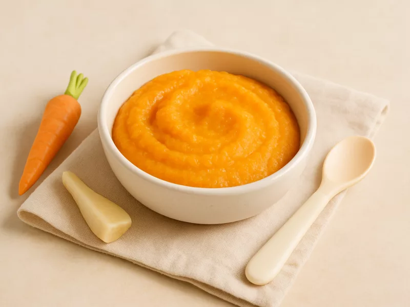 Kom eerste hapje wortel recept: gladde wortelpuree, geschikt vanaf 4 maanden