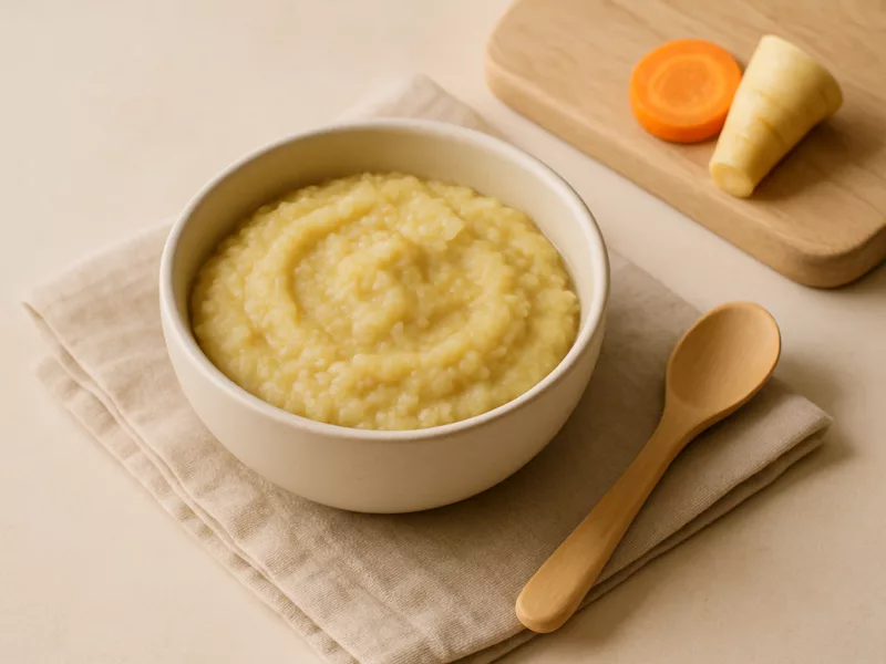 Kom eerste hapje pastinaak recept, geschikt vanaf 4 maanden