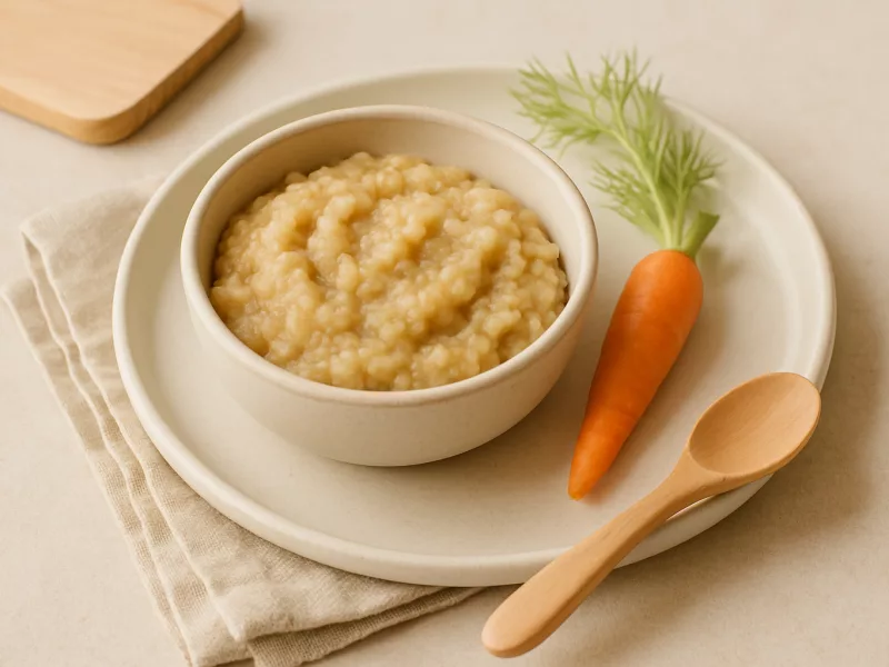 Kom avondeten baby 6 maanden: stevige venkel-wittebonenpuree, geschikt vanaf 6 maanden