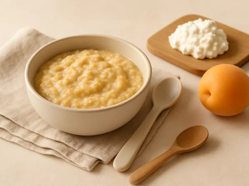 Verse kefir, heel en klaargemaakt voor een baby