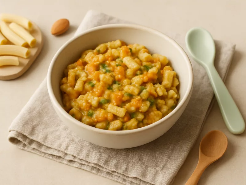 Verse amandelpasta, heel en klaargemaakt voor een baby