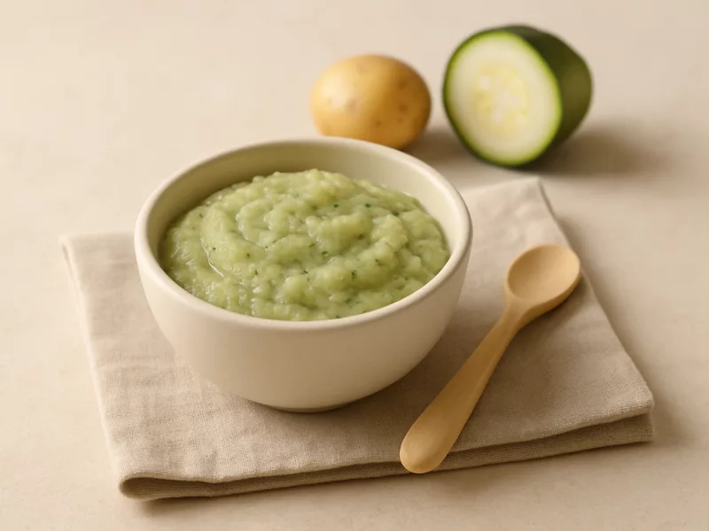 Kom courgettepuree baby met aardappel, geschikt vanaf 4 maanden