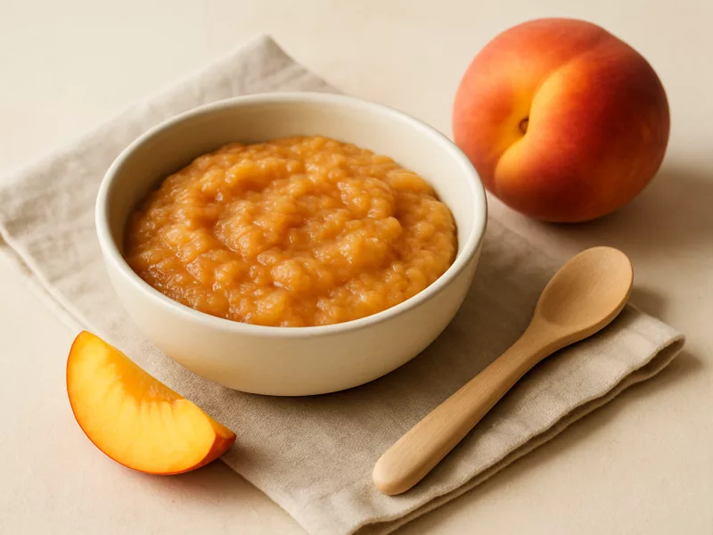 Verse nectarine, heel en klaargemaakt voor een baby