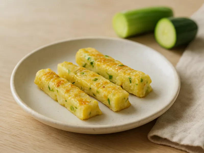 Kom omelet reepjes baby: grove prei-wittebonenprak met courgette, geschikt vanaf 7 maanden
